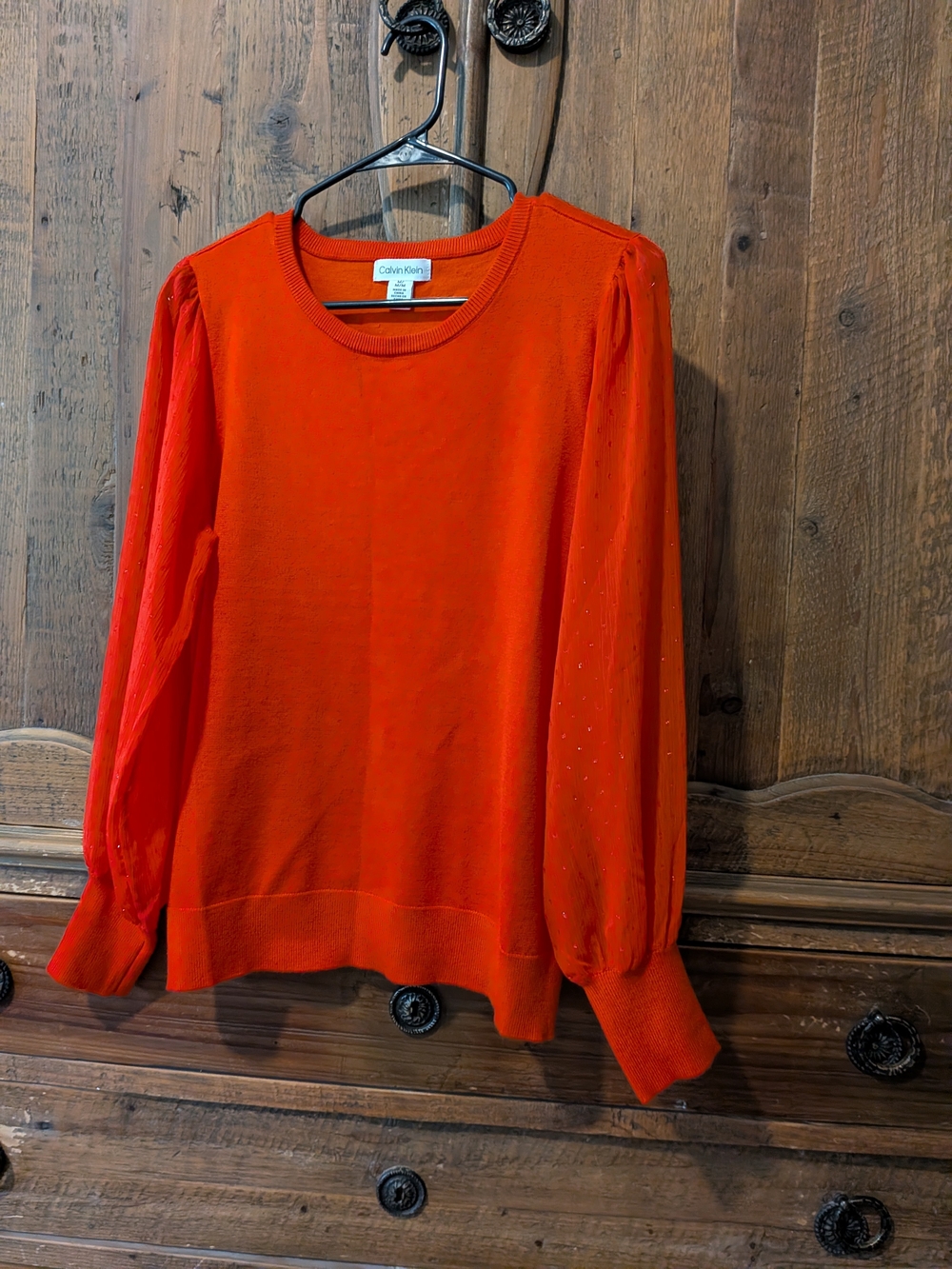 Calvin Klein Sheer Long Sleeve Sweater